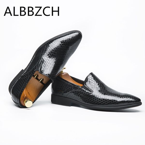 

new pointed toe slip on patent leather men shoes balck wedding shoes quality cow leather business dress work size 37 40 44, Black