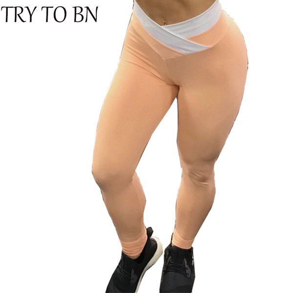 

try to bn 2 colors leggings for fitness push up workout high waist jeggings punk irregular fold slim women leggings leggins, Black