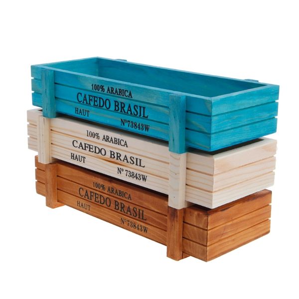 

wood flowerpot garden plant pot decorative vintage succulent wooden boxes crates rectangle table flower pot for office desk balcony