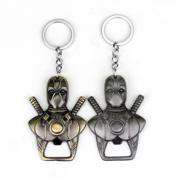 

mqchun deadpool keychain beer bottle opener key rings for gift car key chain movie holder souvenir accessories -50, Silver