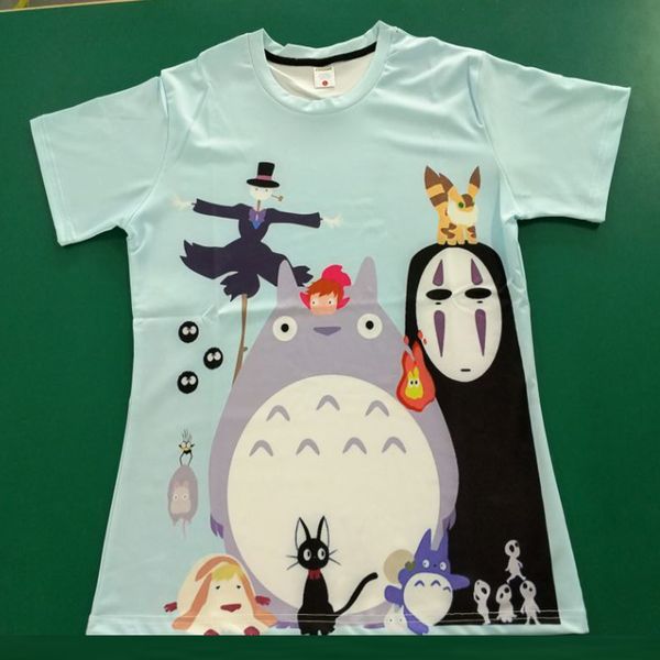 

miyazaki hayao anime spirit away mask no face bank totoro cartoon men women 3d clothes summer t-shirt t shirt geek, White