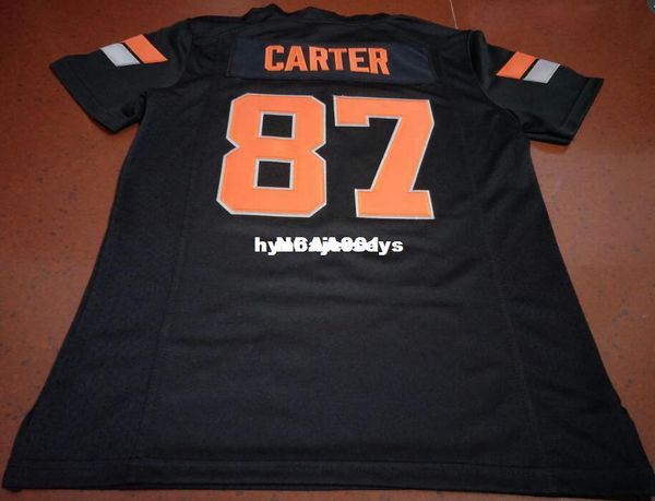 

men #87 black orange logan carter oklahoma state alumni college jersey or custom any name or number jersey, Black;red