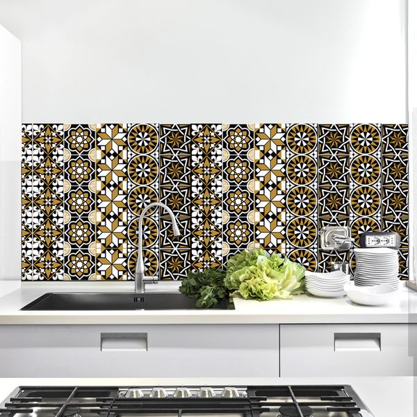 

% 12pcs/lot fashion waterproof ceramic tile sticker self adhesive 3d floor wall stickers living room bedroom kitchen wallpaper