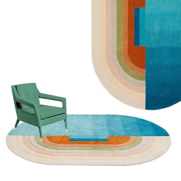 

rainbow oval acrylic carpets round for living room kids bedroom area rug for option carpet kitchen rugs and prayer mat