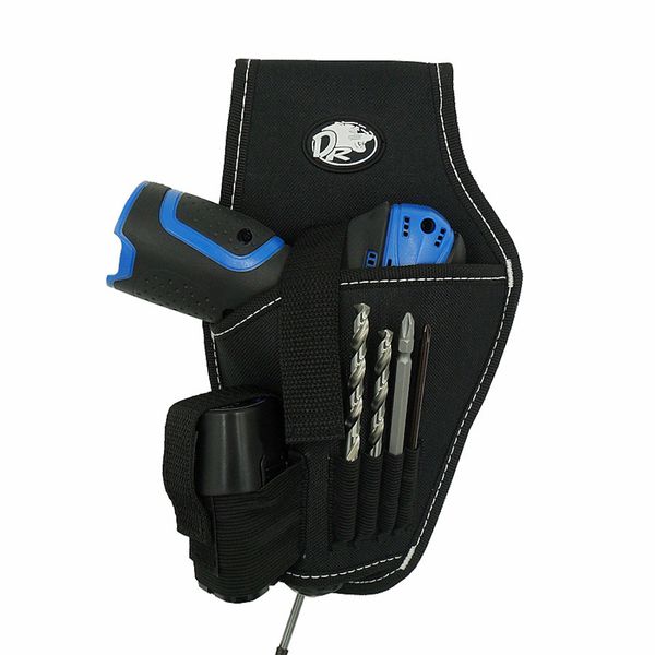 

drill holder pack protective sleeve tool bag with belt lithium pocket electrician bodypack left hand khaki black