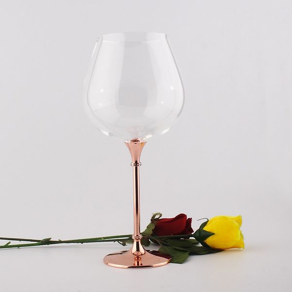 

680ml wine glasses set with rose gold stem