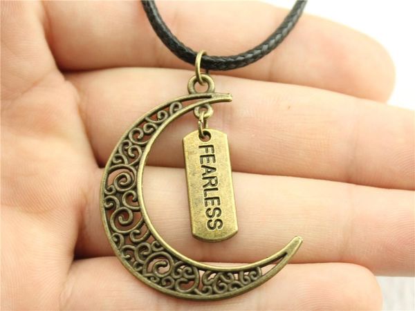 

wysiwyg 5 pieces leather chain necklaces pendants choker collar male necklace fashion fearless tag 21x8mm n6-a11573-a11464, Golden;silver