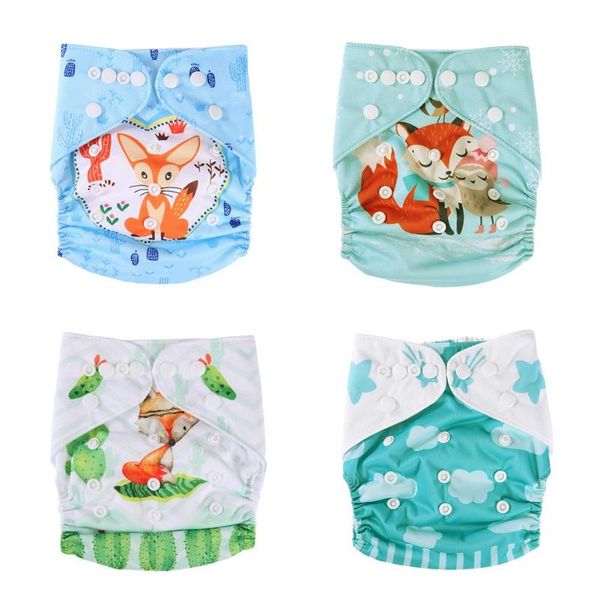 

0-3t baby reusable breathable waterproof nappies cartoon print diaper cloth