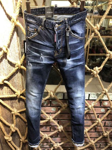 

2018 new arrival men biker jean fa hion famou brand de igner jean 9316, Blue