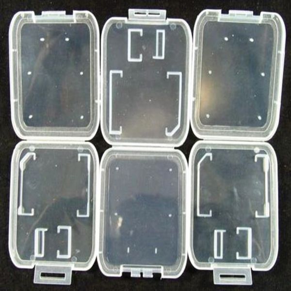 

sd mmc tf card plastic case box transparent standard memory card holder storage case for sd sdhc memory card