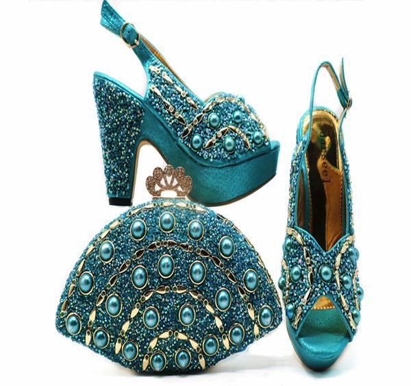 

2018 итальянский дизайн обувь и сумка камни и бисер 10 см высокие каблуки, чтобы соот