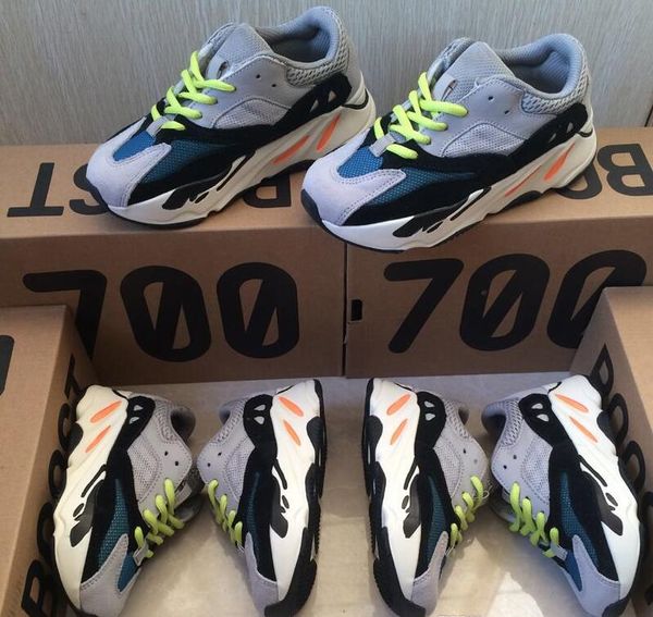 

kids wave runner 700 kanye west running shoes boys girls trainer sneakers 700 sport shoe children athletic sneaker come with box, Black