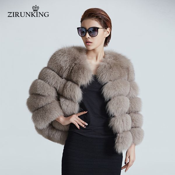 

Zirunking women warm real fox fur coat hort winter fur jacket outerwear natural blue fox fur coat for women zc1636 y18110505