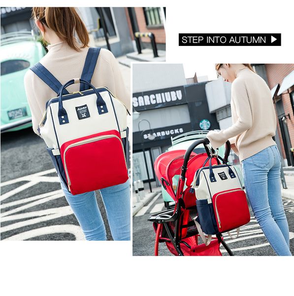 

desinger bag fashion oxford mother backpack diaper maternity backpacks shoulders handbags multifunctional outdoor nursing travel waterp siia, Red;black