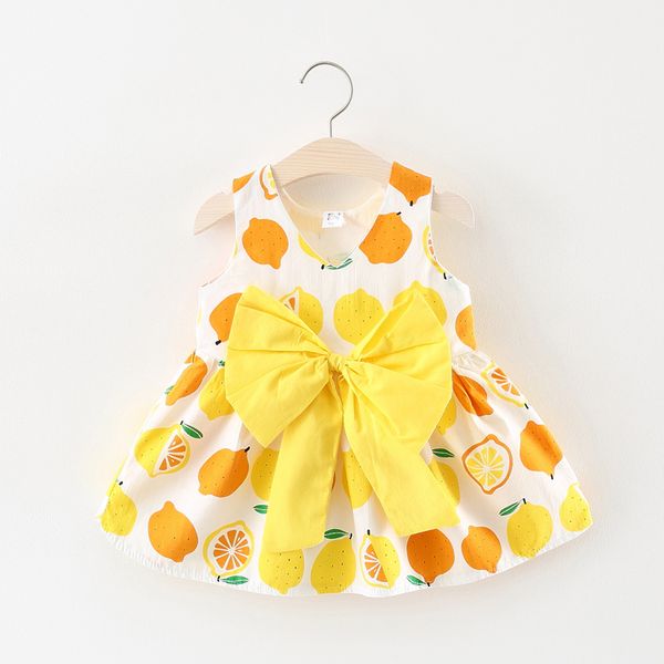 

baby dresses 2018 new summer baby girls clothes lemom printed girls party dress princess dress newborn, Red;yellow