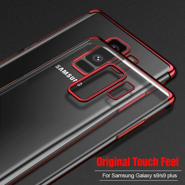 

high qiality for iphone 11 pro xs max xr x 7 8 samsung s8 s9 s10 plus note8 note9 note10 s7 s6 a7 a8 case painted frame clear tpu soft cover