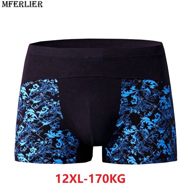 

men boxer print cotton boxershorts plus big size 9xl 10xl 11xl 12xl large size underwear loose elasticity underpants breathable, Black;white