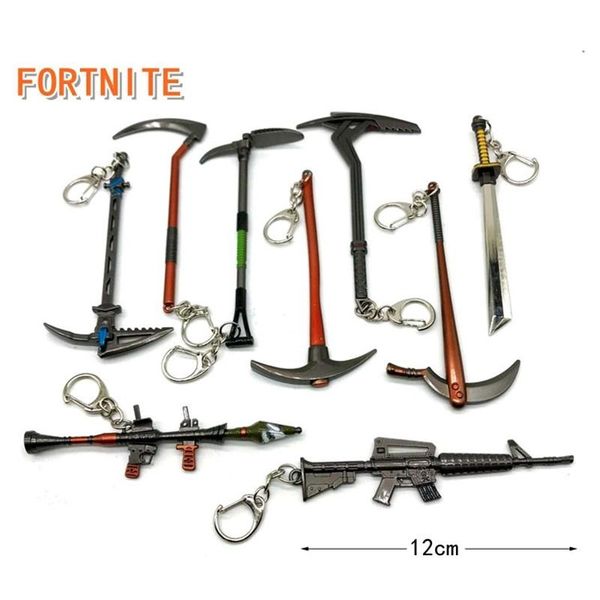 

3d hammer axe weapon model the fortress night pendant pickaxe figure toy key buckle party favor gift, Slivery;golden