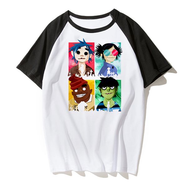 

gorillaz men male t shirt 2017 anime men's tshirt short sleeve funny t-shirt men mens tees shirt plus-size s-xxxl, White;black
