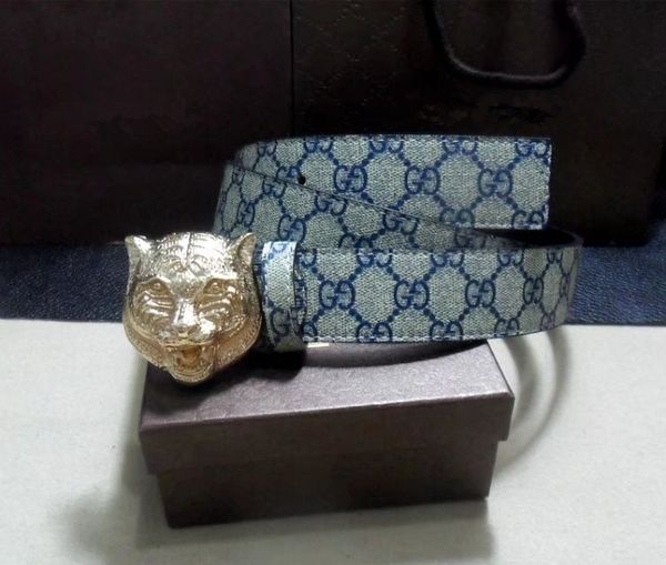 

High Quality Designer Casual Waistbands Fashion Unisex Leather Belts Tiger Head Style Buckle Men's Waist Strap New Luxury Jeans Brand Belts