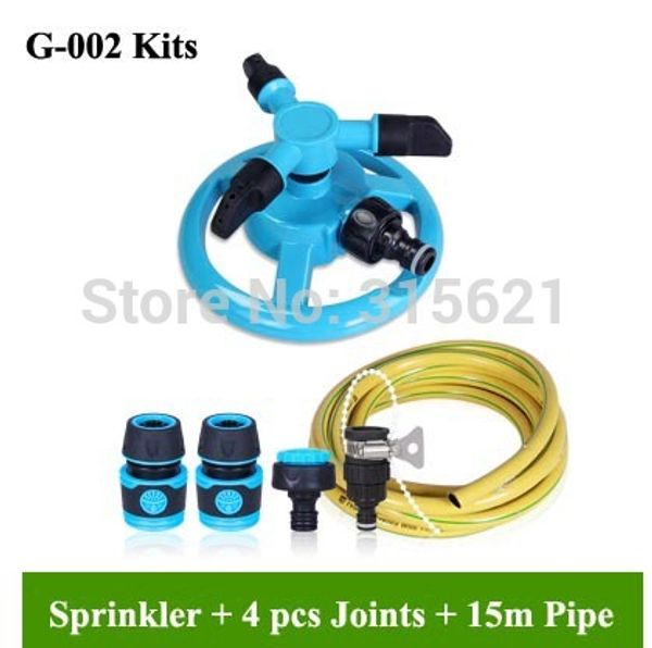 

home garden watering kits 360 degree automatic rotating sprinkler water sprinkling irrigation system + 4 joints 15m pipe g002