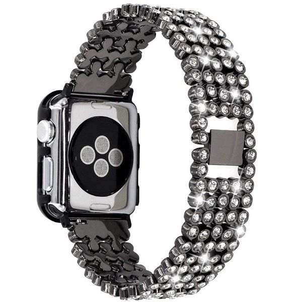 

bracelet band 38mm women luxury diamond stainless steel strap wrist belt strap series 3 2 1, Black;brown