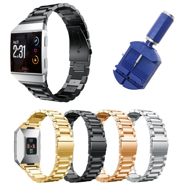 

stainless steel link bracelet for ionic band strap metal wristband for ionic smart watch band bracelet with tool, Black;brown