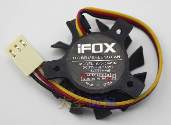 Original iFOX RAD4010C1M 12 V 0.11A placa gráfica de diâmetro do ventilador de refrigeração 3.5 cm