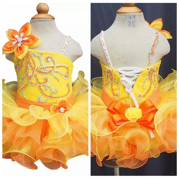 

beautiful 2019 custom girls pageant cupcake dresses infant tutu gowns toddler baby girls corset back mini birthday party gown, White;red