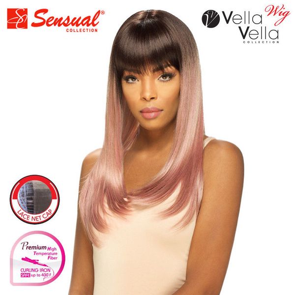 

sensual vella vella synthetic full wig - olivia, Black;brown