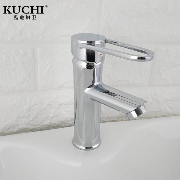 

kuchi ff10012 нержавеющая сталь/медь бассейна кран керамический сердечник клапан один держатель одно отверстие кран холодной / горячей воды