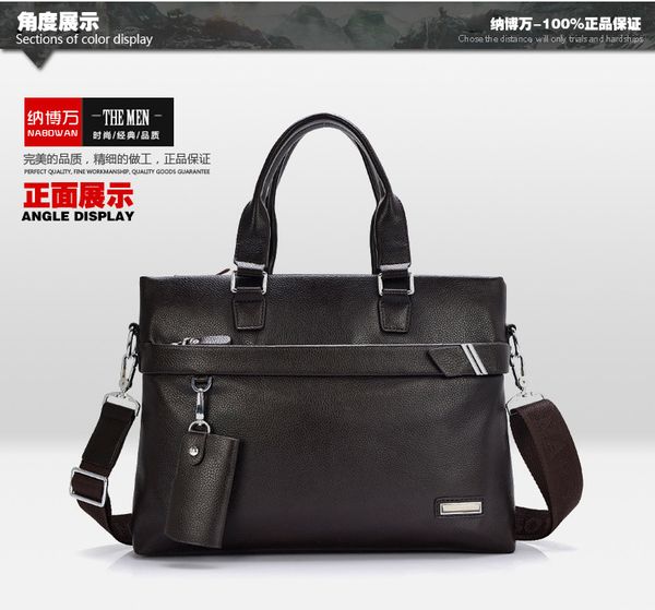 

upscale business men's bag leather bag portable diagonal men's briefcase