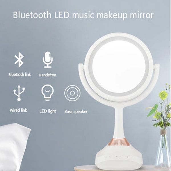 

makeup mirror intelligent bluetooth audio led desk lamp 1x5x double mirror answering phone usb charging dressing table lamp tool