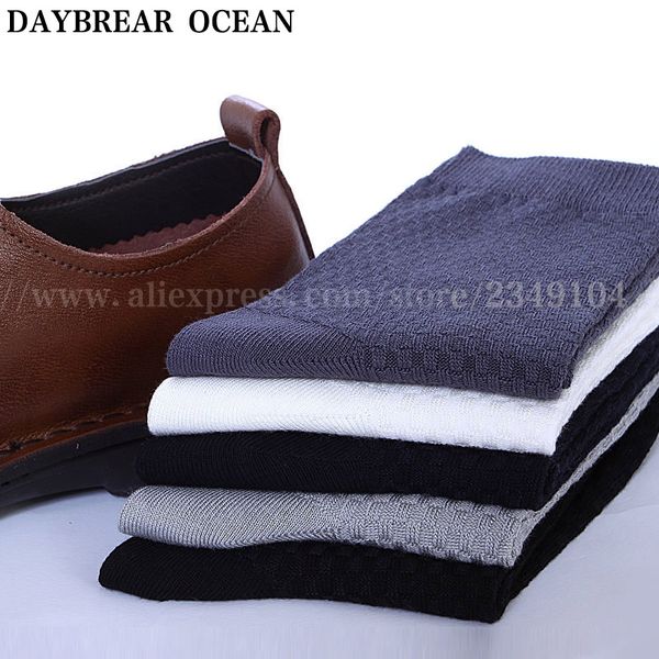 

2017 brand new 5 pairs cotton bamboo fiber socks fashion casual anti-bacterial deodorant summer men's socks d237, Black