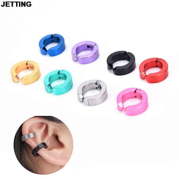 

jetting man titanium steel earrings ear clip ears buckle women earrings jewelry ear clip without pierced ears 1 pcs, Silver
