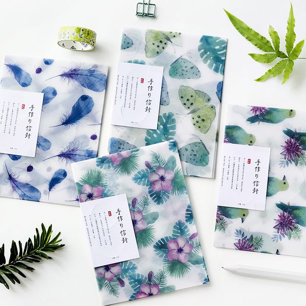 

3 pcs/lot green plannt sulfuric acid paper envelope translucent envelope for planner organizer wedding letter invitation