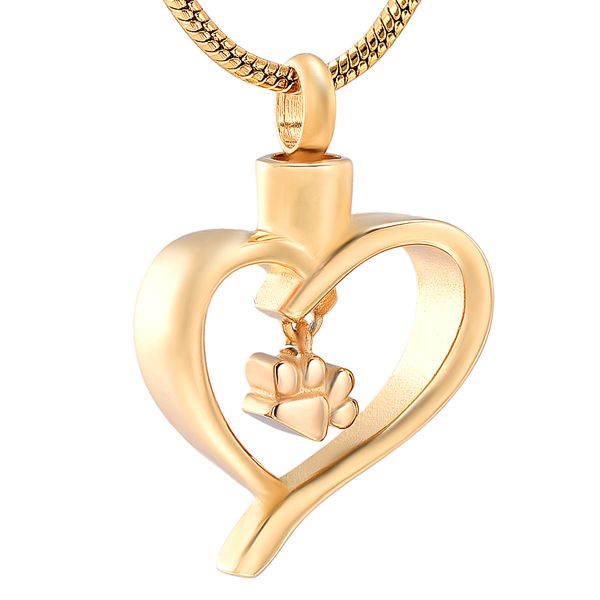 

pet cremation jewelry ashes holder keepsake jewelry dog cat paw print memorial necklac, Silver