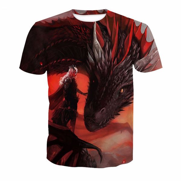 

новые мужчины / женщины смешной фильм игра престолов 3d печати последние harajuku стиль майка топы плюс размер стиль наряд смешные тройники, White;black