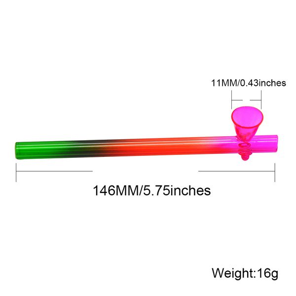 colorful mini thick heady pipe Rainbow clear glass tobacco pipe glass smoking hand pipe for dry herb