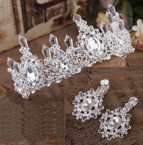 

bride's head ornament new korean princess crystal crown hair hoop, Silver