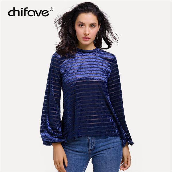 

2018 chifave autumn women pleuche long sleeve t shirt lantern sleeve plus size tee women striped pleuche warm t-shirt casual, White