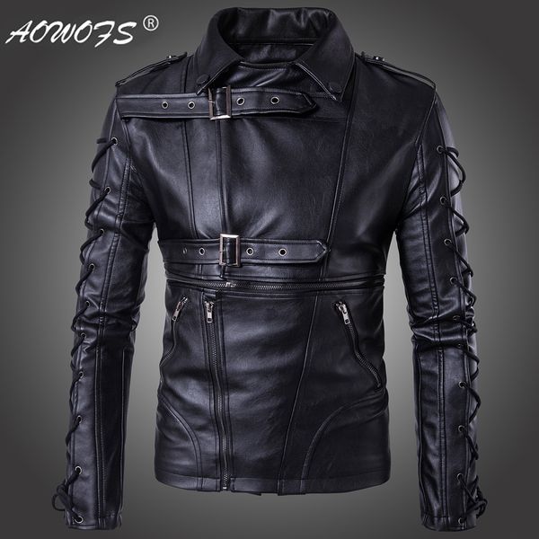 

m-5xl european code new fashion men's motorcycle decadent leather jacket big size men's leather b002, Black