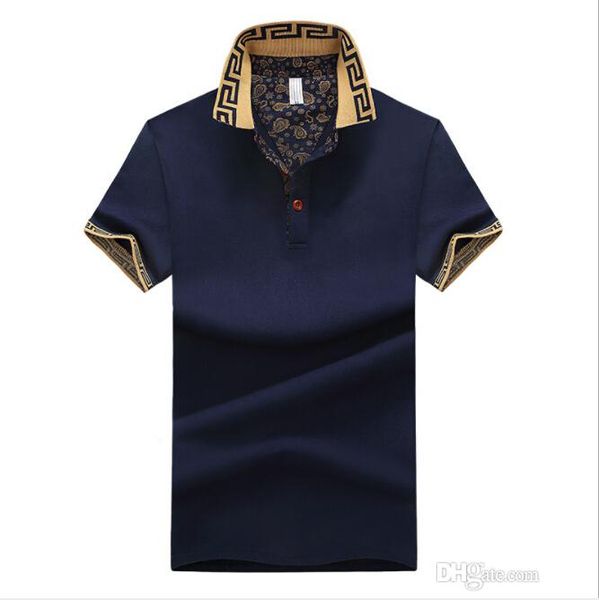 

mens designer shirts summer casual short sleeve trun down collar male t-shirts, White;black