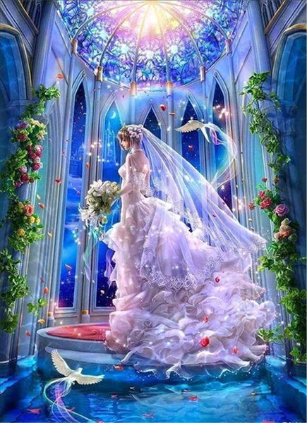

diamond embroidery cartoon flower princess diy diamond painting cross stitch kit resin full round diamond mosaic home decoration yx4213