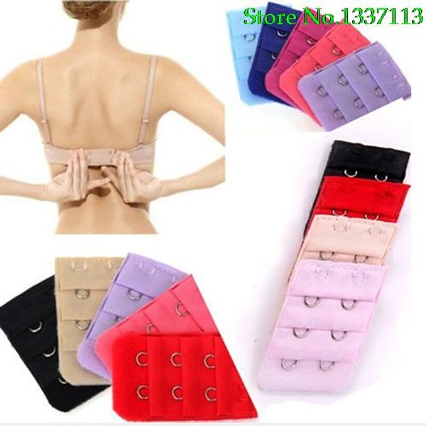 

new 2017 5pcs women 3 rows 2 hooks lingerie bra strap extender soft back band extension 5pzk, Black;white