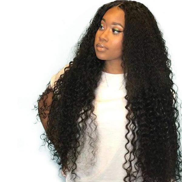 

natural color brazilian lace front wigs with baby hair deep wave glueless brazilian virgin human hair lace front wigs for black women, Black;brown