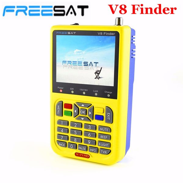 Freeshipping V8 Finder HD Digitaler Satellitensucher DVB-S2 FTA LNB Signalzeiger Satellitenfernsehempfänger-Tool mit 3,5-Zoll-LCD