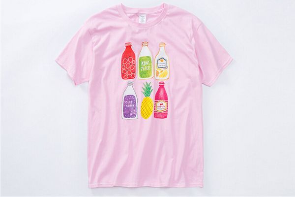 

summer fresh beach tshirts for men clothing bottles fruits juices fashion tees casual short sleeves, White;black