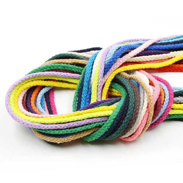 

5mm 10yards/lot diy accessories twisted round 100% cotton cord decoration rope beige cotton rope hand woven drawstring, Black;white