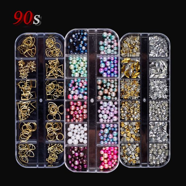 

3x rhinestones for nail art decorations micro beads sequins charms nails crystal all for manicure diamond gem jewelry stone 2018, Silver;gold